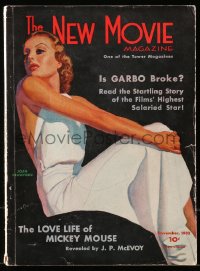 5f0842 NEW MOVIE MAGAZINE magazine November 1932 art of sexy Joan Crawford by McClelland Barclay!