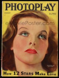 5f1065 PHOTOPLAY magazine August 1933 wonderful art of Katharine Hepburn by Earl Christy!