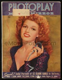 5f1093 PHOTOPLAY magazine February 1943 great cover portrait of sexy Rita Hayworth by Paul Hesse!