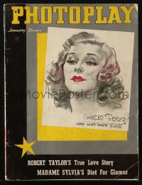 5f1088 PHOTOPLAY magazine January 1937 cover art of sexy Ginger Rogers by James Montgomery Flagg!