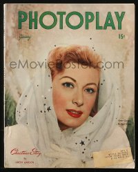 5f1094 PHOTOPLAY magazine January 1947 great cover portrait of Greer Garson by Paul Hesse!