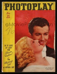 5f1089 PHOTOPLAY magazine May 1937 Jean Harlow & Robert Taylor cover portrait by James N. Doolittle!