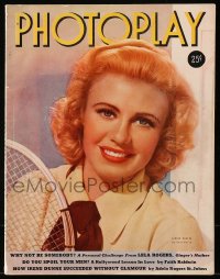 5f1091 PHOTOPLAY magazine May 1939 cover portrait of Ginger Rogers with tennis racket by Paul Hesse!