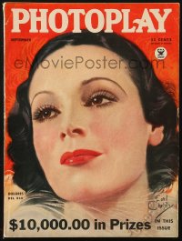 5f1071 PHOTOPLAY magazine September 1934 great cover art of pretty Dolores Del Rio by Earl Christy!