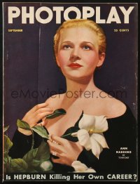 5f1083 PHOTOPLAY magazine September 1935 cover portrait of pretty Ann Harding by Victor Tchetchet!