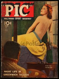 5f0866 PIC magazine December 1937 Greenwich Village artist painting his topless model on the cover!