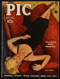 5f0867 PIC magazine May 3, 1938 sexy Bunny Waters, baseball school, movie children, mink coat free!