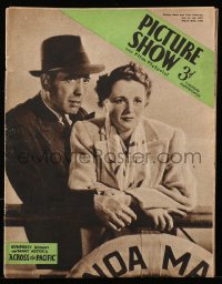 5f0602 PICTURE SHOW English magazine March 27, 1943 Humphrey Bogart & Astor in Across the Pacific!