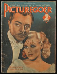 5f0606 PICTUREGOER English magazine Aug 10, 1935 Ginger Rogers & William Powell in Star of Midnight!