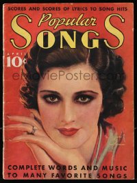 5f0884 POPULAR SONGS magazine April 1936 cover art of Jane Froman, great images & sheet music!
