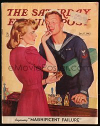 5f0901 SATURDAY EVENING POST magazine January 17, 1942 great cover art by John Newton Howitt!