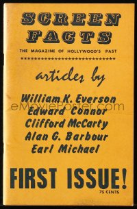 5f0913 SCREEN FACTS ALBUM vol 1 no 1 magazine 1963 Hollywood's past, first issue!