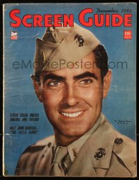 5f1182 SCREEN GUIDE magazine December 1943 great cover portrait of Tyrone Power in uniform!