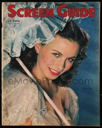 5f1186 SCREEN GUIDE magazine July 1945 portrait of beautiful Jeanne Crain by Frank Powolny!