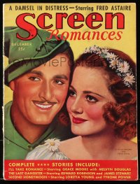 5f0923 SCREEN ROMANCES magazine December 1937 art of Errol Flynn & Olivia DeHavilland in Robin Hood!