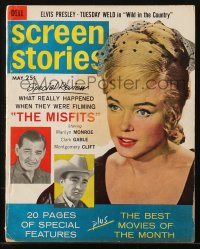 5f0928 SCREEN STORIES magazine May 1961 Marilyn Monroe, what really happened filming The Misfits!