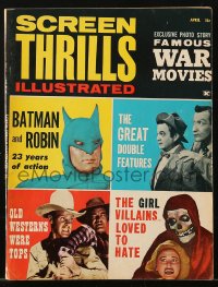 5f1250 SCREEN THRILLS ILLUSTRATED magazine April 1963 Batman & Robin, Famous War Movies + more!