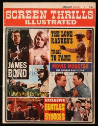 5f1256 SCREEN THRILLS ILLUSTRATED #10 magazine Feb 1965 James Bond, Lone Ranger, Beatles vs Stooges!