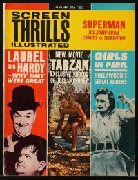 5f1249 SCREEN THRILLS ILLUSTRATED magazine January 1963 Laurel & Hardy, Tarzan, Girls in Peril!