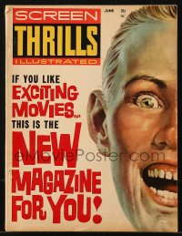 5f1247 SCREEN THRILLS ILLUSTRATED vol 1 no 1 magazine June 1962 great cover art by Basil Gogos!
