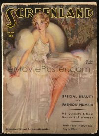 5f1189 SCREENLAND magazine April 1930 great cover art of sexy Marion Davies by Rolf Armstrong!