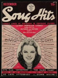 5f0942 SONG HITS magazine December 1939 Judy Garland on the cover, great images & information!