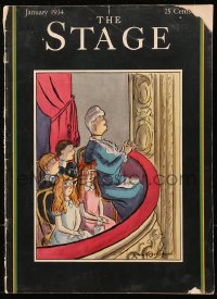 5f0953 STAGE magazine January 1934 great cover art of woman & kids on balcony by Helen Hopkinson!