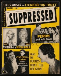 5f0962 SUPPRESSED magazine March 1956 Marilyn Monroe is the victim of a sister hoax!
