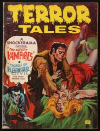 5f0967 TERROR TALES magazine June 1972 cool Frankenstein & vampire cover art + horror articles!