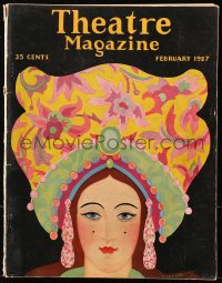 5f0974 THEATRE MAGAZINE magazine February 1927 colorful Theodore Nadejen cover art of The Mask!