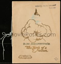 5f0356 BIRTH OF A NATION 19pg souvenir program book 1915 D.W. Griffith's tale of the Ku Klux Klan!