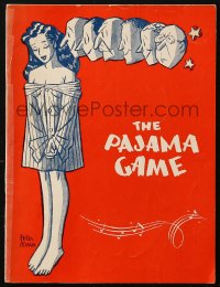 5f0440 PAJAMA GAME stage play souvenir program book 1956 Peter Arno cover art, Broadway!