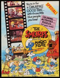 5f0459 SMURFS & THE MAGIC FLUTE souvenir program book 1983 feature cartoon, great images!