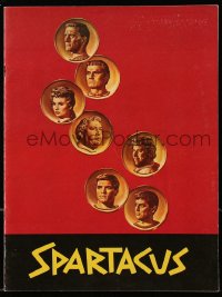 5f0130 SPARTACUS German souvenir program book 1960 Stanley Kubrick, Kirk Douglas, top cast on coins!