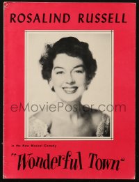 5f0490 WONDERFUL TOWN stage play souvenir program book 1953 Rosalind Russell on Broadway!