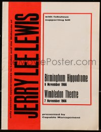 5f0049 JERRY LEE LEWIS English program 1966 live at the Birmingham Hippodrome & Wimbledon Theatre!