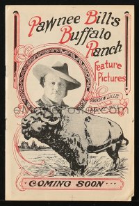 5f0042 PAWNEE BILLS BUFFALO RANCH program 1916 western starring Gordon William Lillie, cool art!
