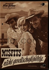 5f0122 MISFITS Film-Buhne German program 1961 Clark Gable, Marilyn Monroe, Clift, John Huston!