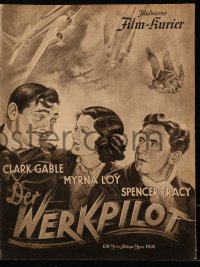 5f0134 TEST PILOT German program 1938 different images of Clark Gable, Myrna Loy & Spencer Tracy!