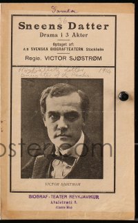 5f0272 HOGFJALLETS DOTTER Danish program 1915 Victor Sjostrom starred & directed, ultra rare!