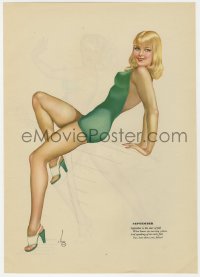 5g0124 ALBERTO VARGAS September/October calendar page 1940s sexy Esquire pin-up art on each side!