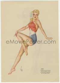 5g0121 ALBERTO VARGAS July/August calendar page 1940s sexy Esquire pin-up art on each side!