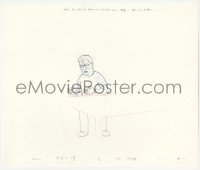5g0189 KING OF THE HILL animation art 2000s cartoon pencil drawing of Hank sitting at table!
