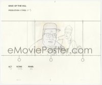 5g0182 KING OF THE HILL animation art 2000s cartoon pencil drawing of Dale behind worried Hank!