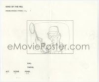 5g0183 KING OF THE HILL animation art 2000s cartoon pencil drawing of Dale using metal detector!