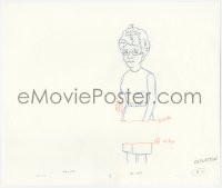 5g0193 KING OF THE HILL animation art 2000s cartoon pencil drawing of Peggy with messy hair!