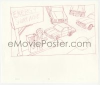 5g0167 SIMPSONS animation art 2000s cartoon pencil drawing of gas station attendant out of gas!