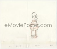 5g0169 SIMPSONS animation art 2000s cartoon pencil drawing of Homer looking curious!