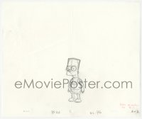 5g0166 SIMPSONS animation art 2000s cartoon pencil drawing of full-length Bart smiling!