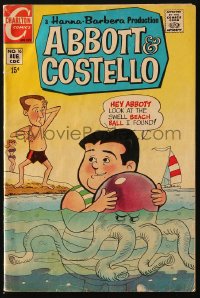 5g0593 ABBOTT & COSTELLO #16 comic book August 1970 Hanna-Barbera, Lou thinks octopus is beach ball!